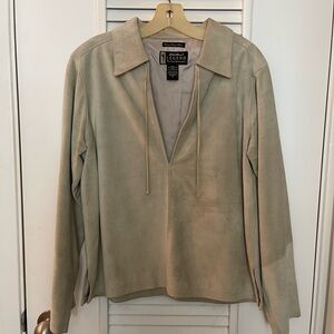 Eddie Bauer Legend Sage Green  Suede Top